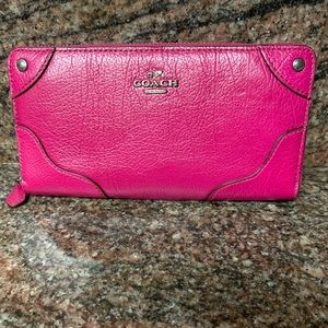 Coach leather zip around accordion wallet